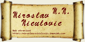 Miroslav Niculović vizit kartica